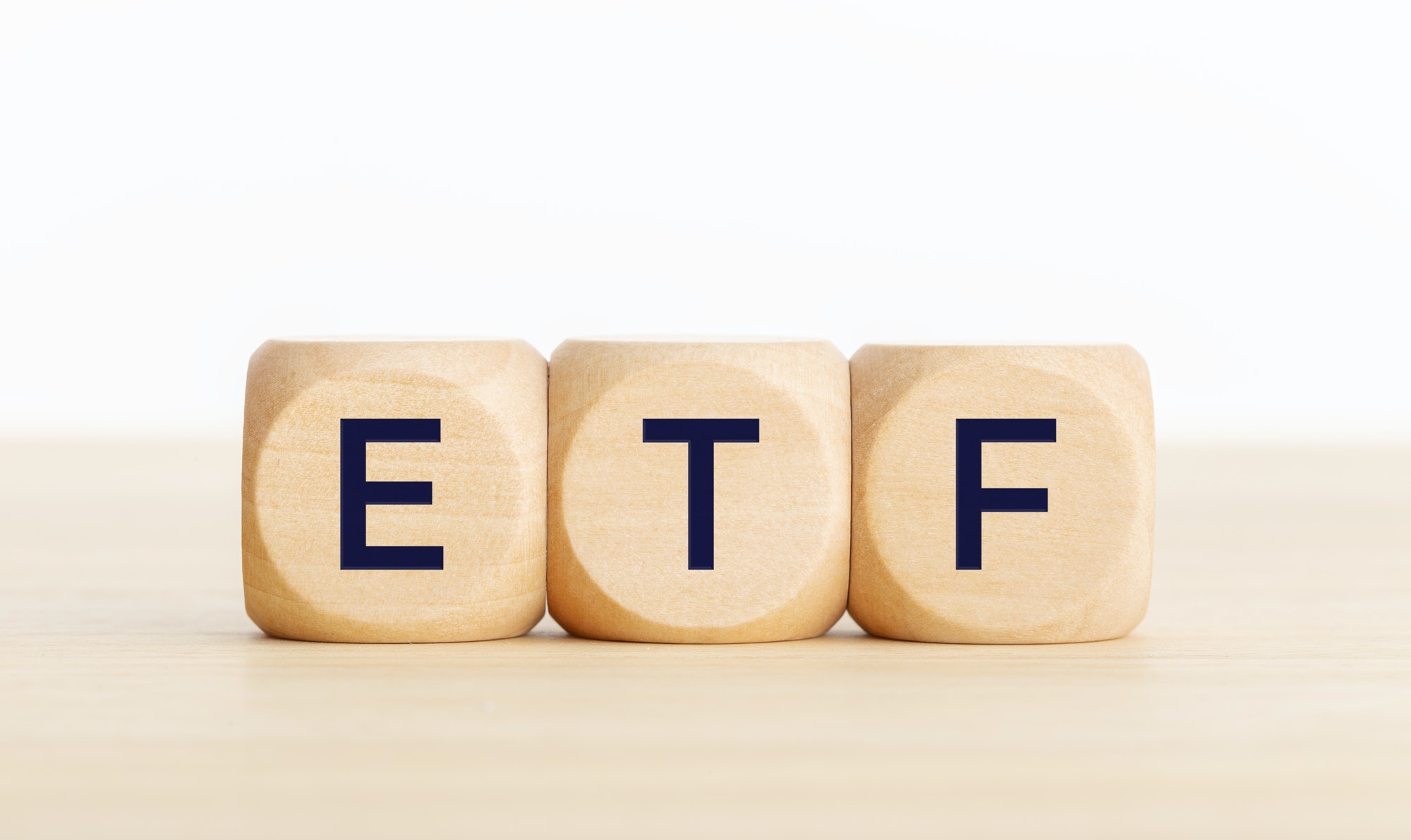 ETF word on wooden blocks